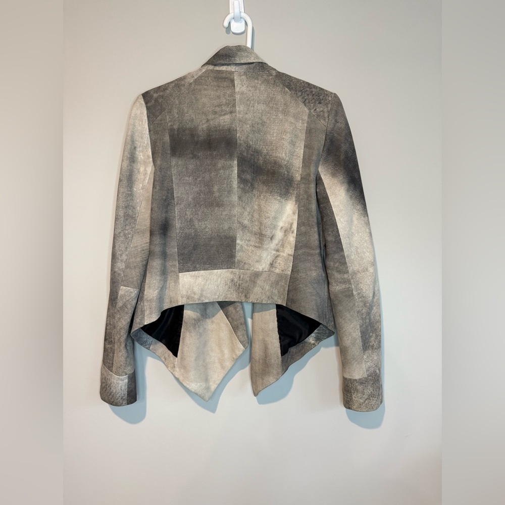 Anthropologie La Marque 1005 Leather Draped Front Jacket - Picture 8 of 12